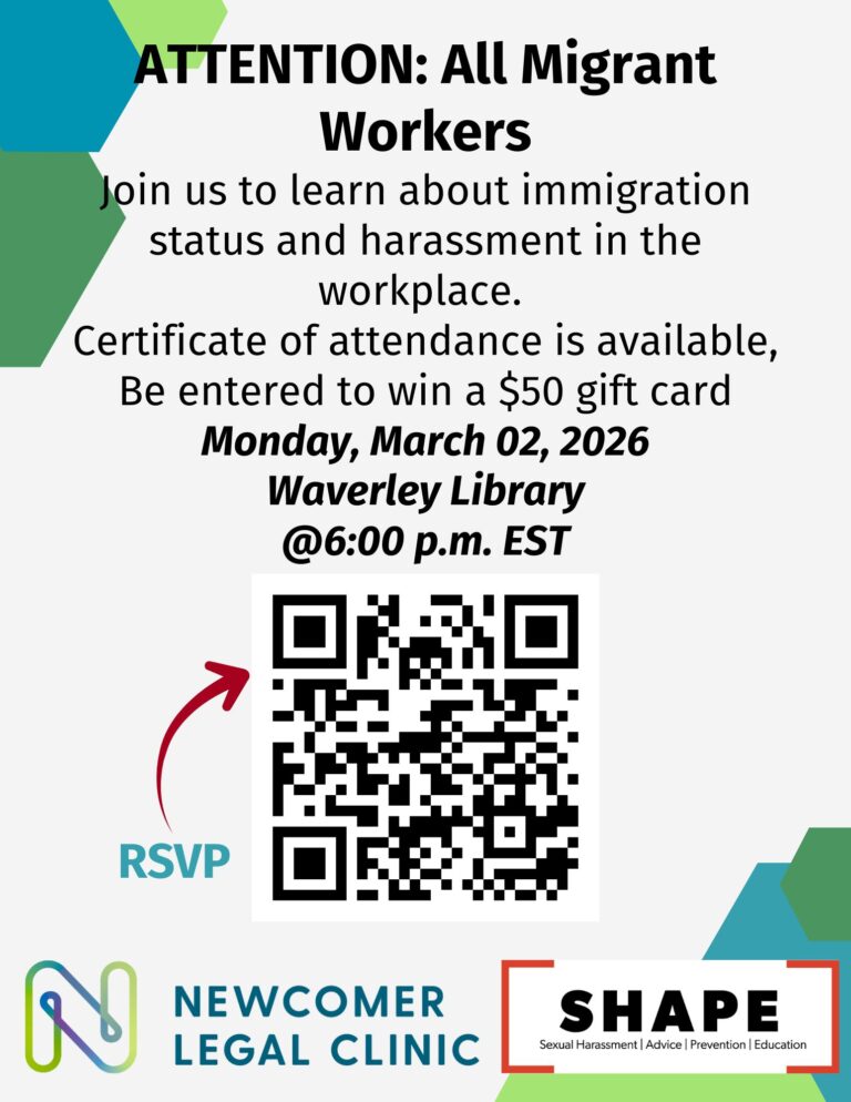 For Migrant Workers - Immigration status and harassment in the workplace.